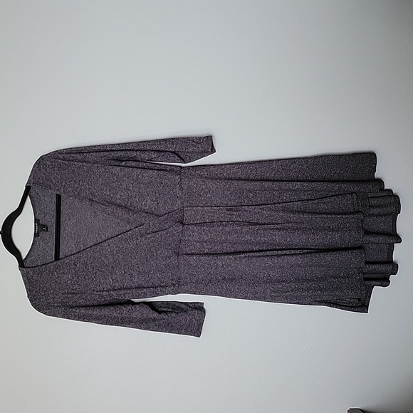 Torrid Goth Comfy Gray Faux Wrap Soft Stretch Surplice Dress Medium - Picture 2 of 8